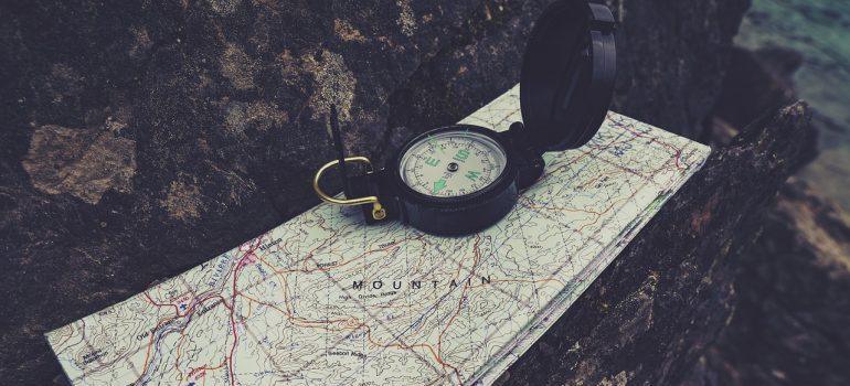 Compass and map