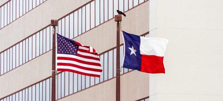 Flags of the United States and Texas
