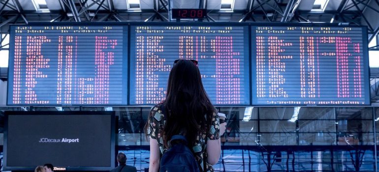 A girl on the airport 