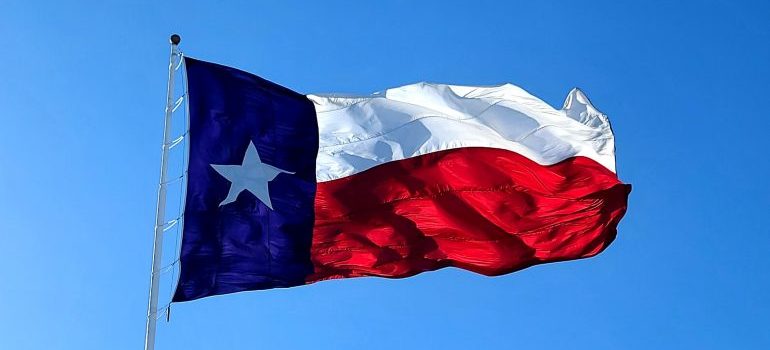 The flag of Texas on a windy day