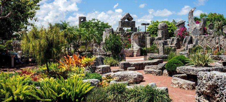 A scene of the mysterious Coral Castle made by Edward Leedskalnin. 