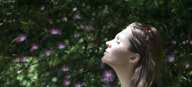 woman with closed eyes