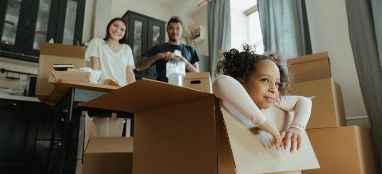 A family packing before moving to Savannah