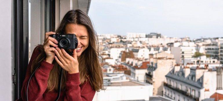 girl taking a photo