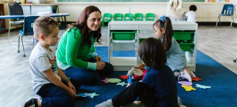 kids learning on the floor