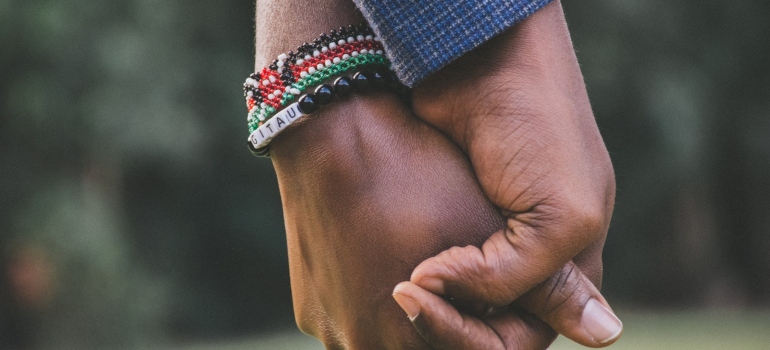 couple holding hands