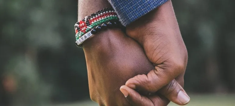 couple holding hands