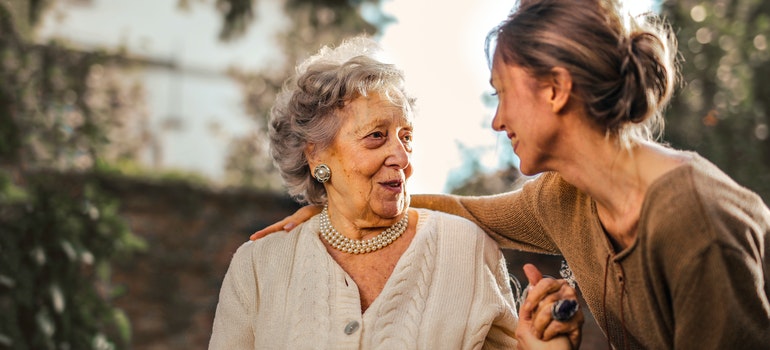 Two women talking