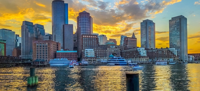 buildings next to the body of water 