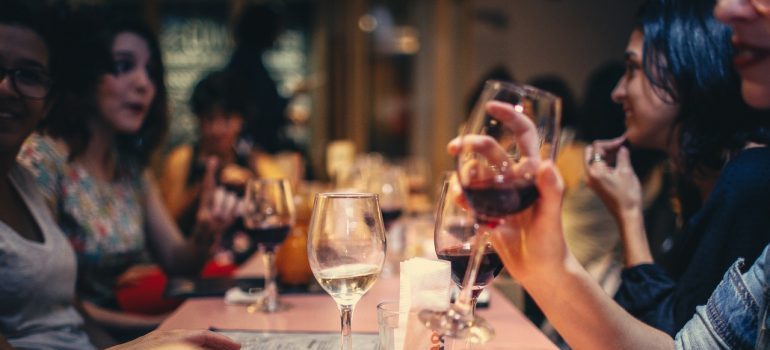 Women in the restaurant ready to meet people after moving to Pasadena