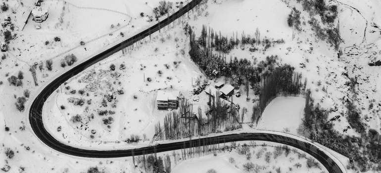 aerial view of the road 