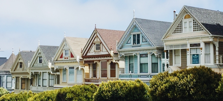 Houses in one neighborhood.