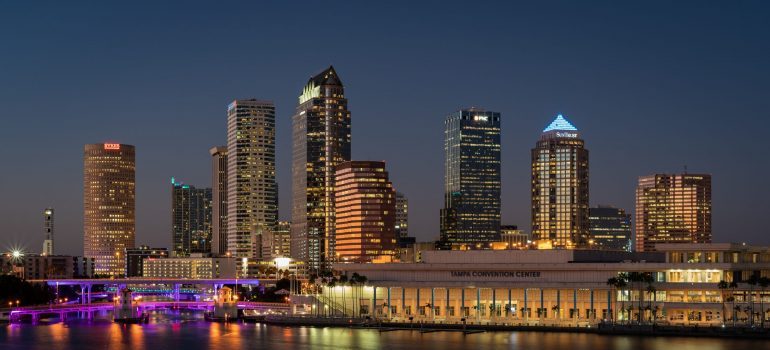 Skyline of Tampa, Florida in the distance, one of the best cities for millennials in Florida