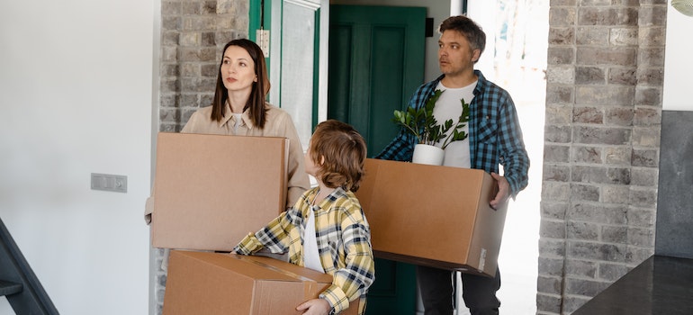 family moving into their new home