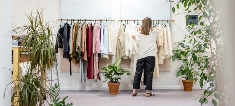 Woman in a clothing shop