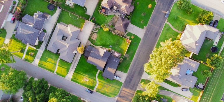 aerial view of the residential area