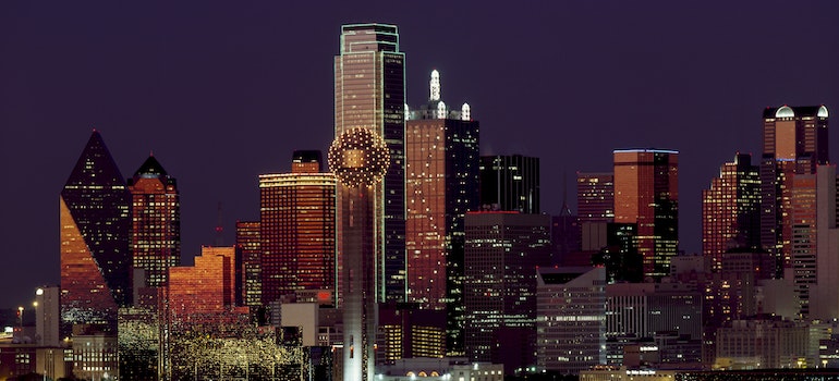 One of the Texas cities during night