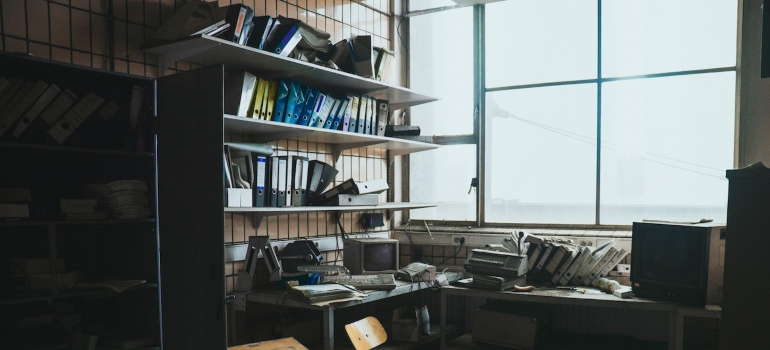 a cluttered room