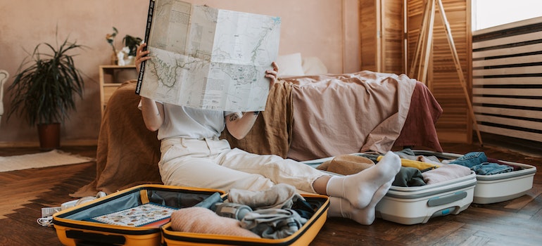 Person looking at a map