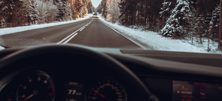 una vista desde el coche