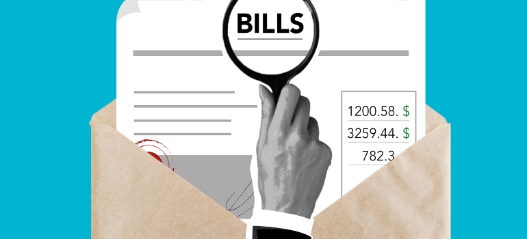Bills under magnifying glass