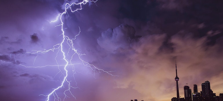 Lightning and clouds