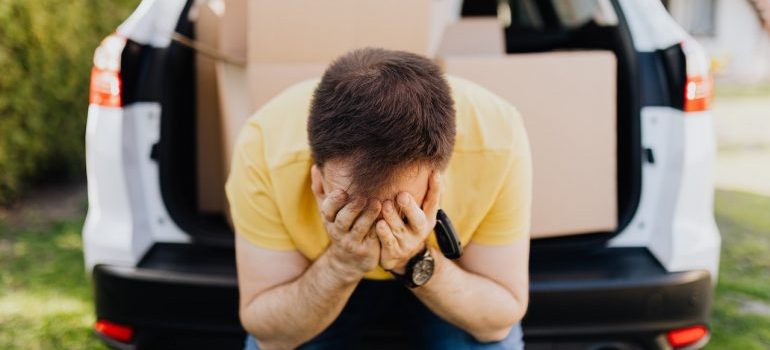 Man stressed about moving