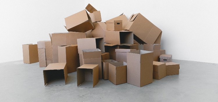 bunch of cardboard boxes
