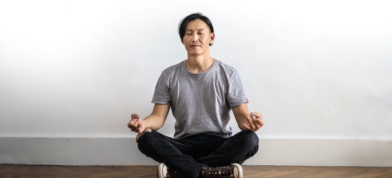 patient man meditating