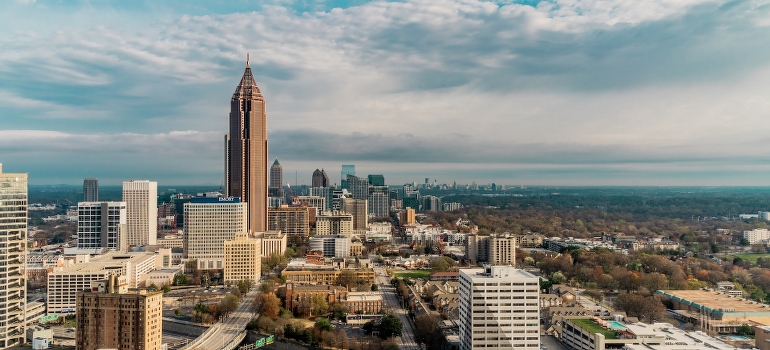 The concrete city buildings in one of the top US states to move to in 2023