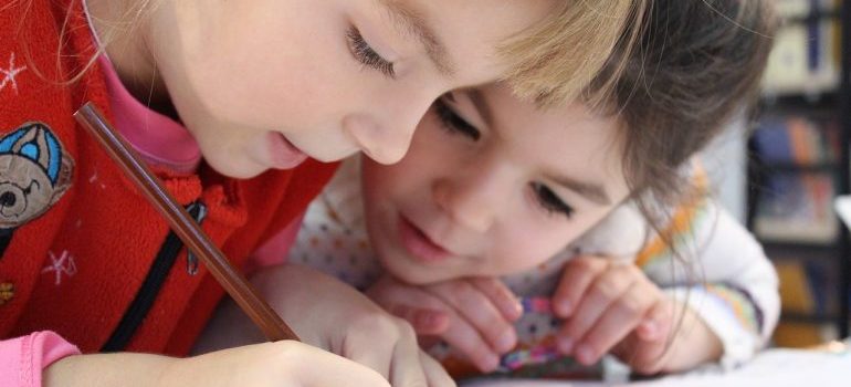 Kids writing