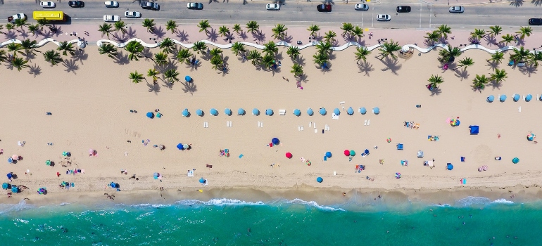 Aerial view of the beach