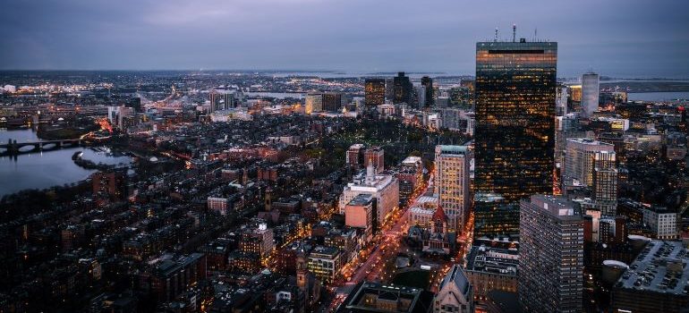 Aerial view of Boston MA