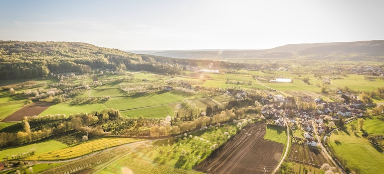 Arial imagen de una zona rural