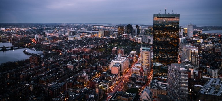 Aerial view of Boston