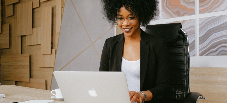 business woman smiling