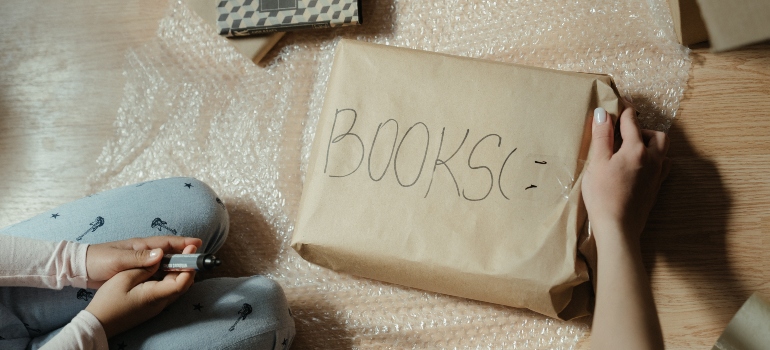 box labelled as books