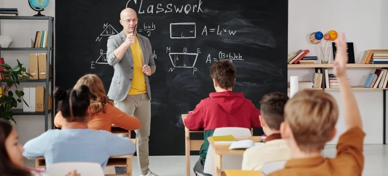 teacher teaching kids about Public School Rankings and Information