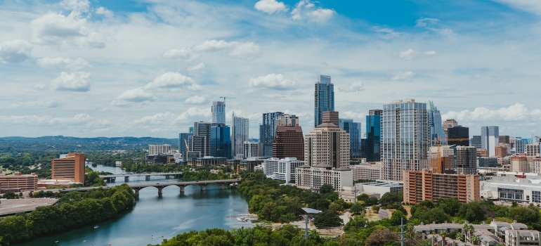 River near buildings in Austin