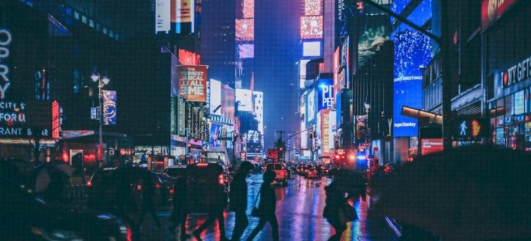 La Ciudad de nueva York luces de la noche