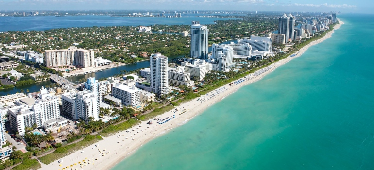 Bird's point of view over one of Miami's best areas