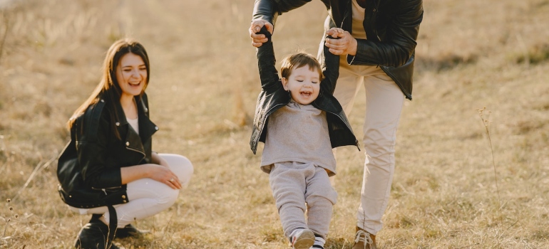 Picture of a family having fun 