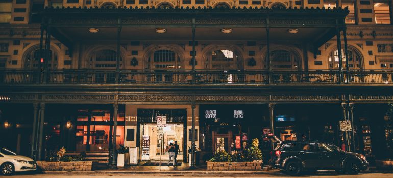 Las calles de Houston en la noche