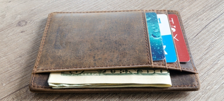 a wallet on the table