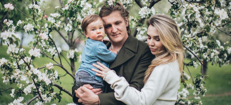 a family in a park