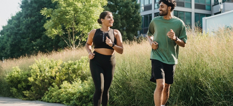 two people jogging
