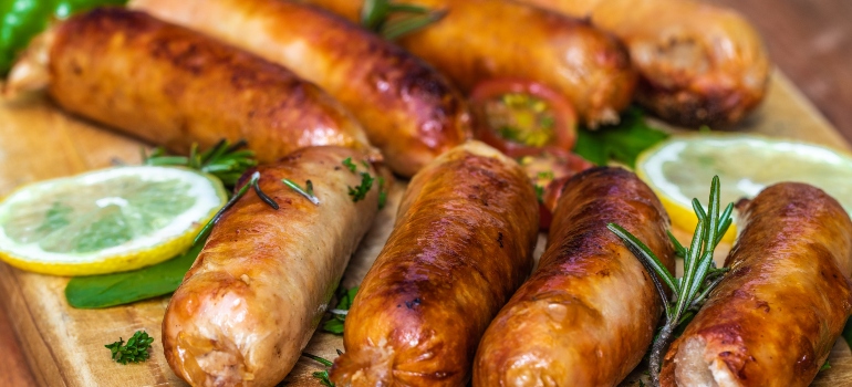 sausages on a plate