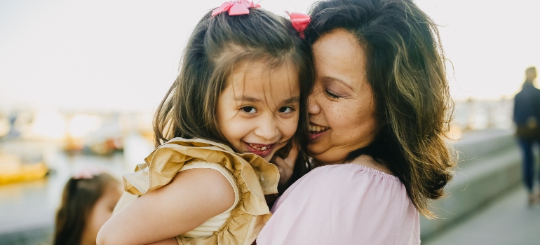 a woman and her daughter looking for small places around Austin to move to after a divorce