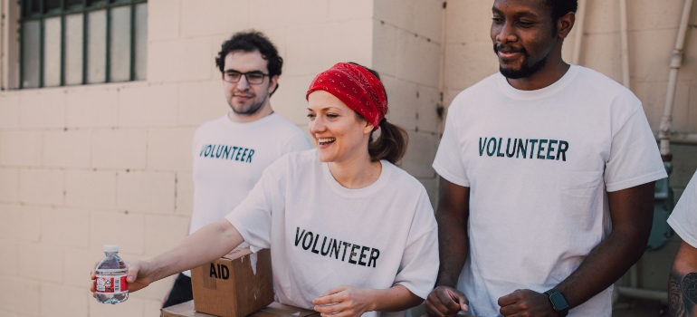 a group of people volunteering to speed up adapting to a new culture and language after leaving Texas