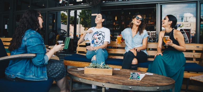 friends in a coffee house